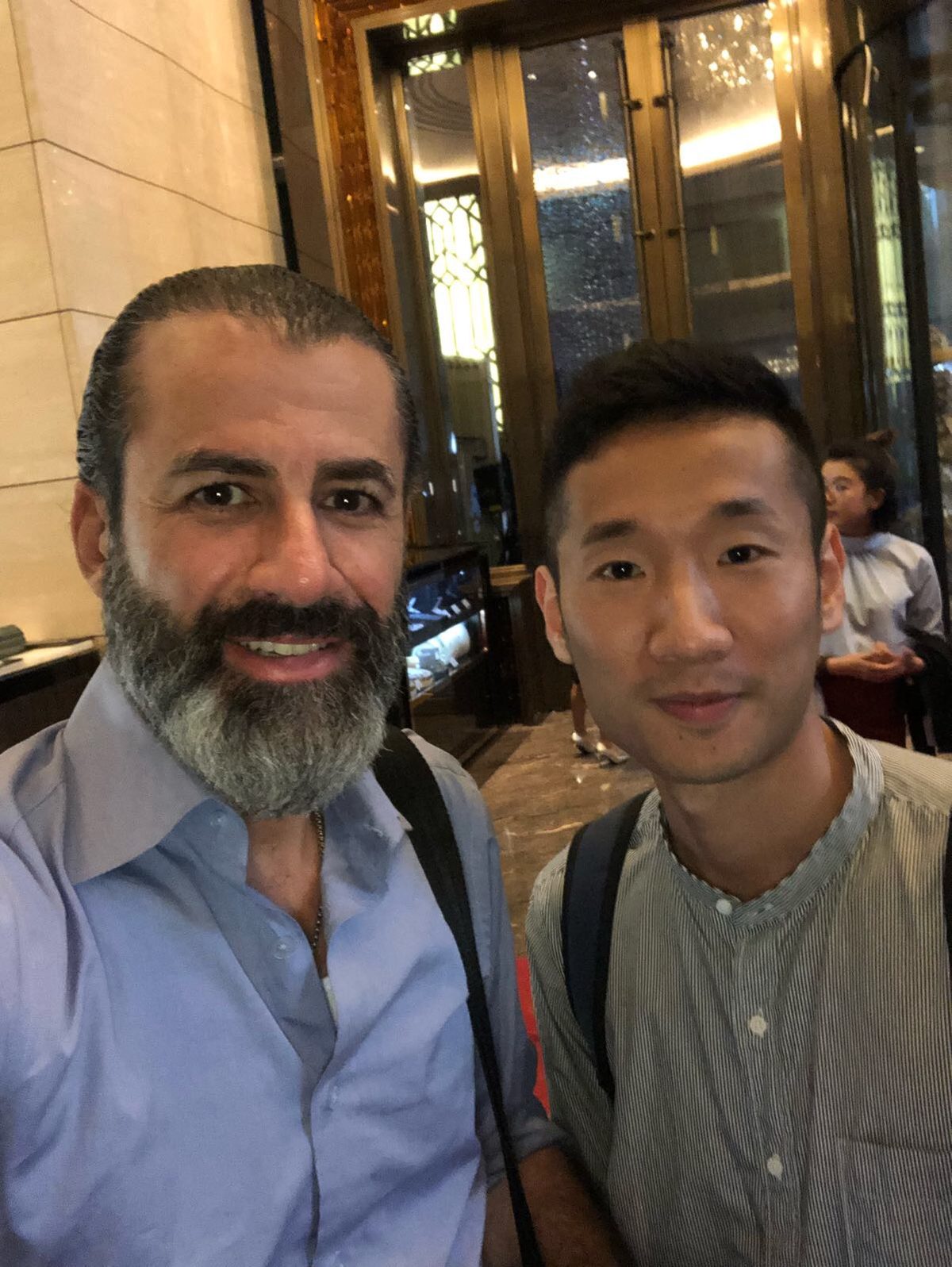 Jostein with a customer